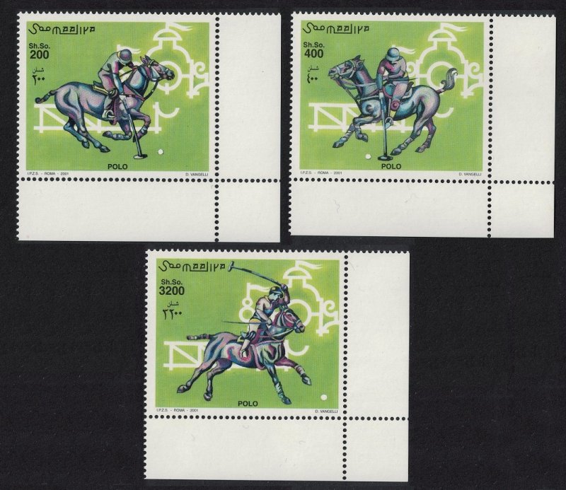 Somalia Polo Horses Corners 2001 MNH MI#920-922