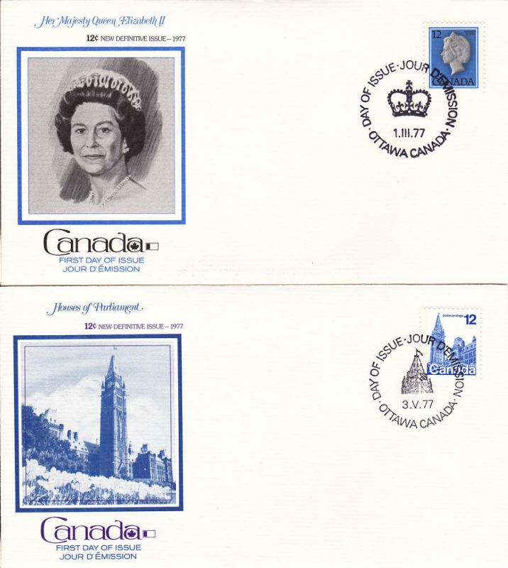 Canada # 705 / 729,  Cacheted First Day Covers,