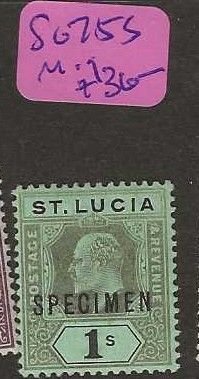 ST LUCIA  SG75S  SPECIMEN    KE 1/-     MOG       P0713H