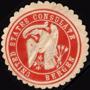 Vintage US Letter Seal United States Consulate Bergen (Norway) Unused