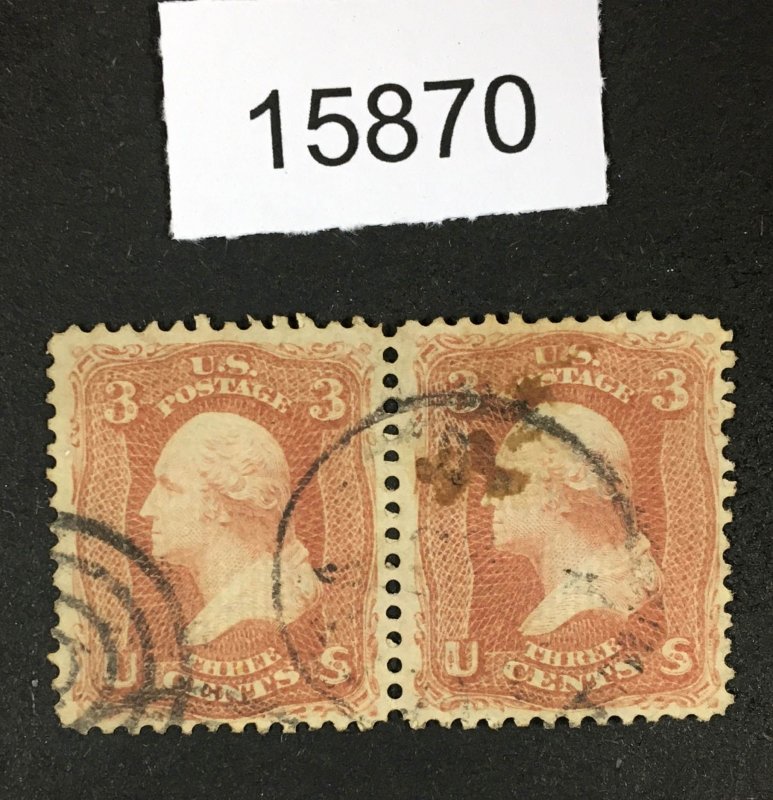 MOMEN: US STAMPS # 88 E-GRILL PAIR USED $65 LOT #15870