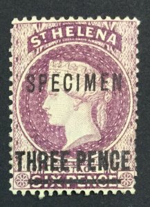 MOMEN: ST HELENA SG #42s SPECIMEN 1884-94 CROWN CA MINT OG H LOT #225508-5126