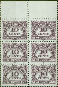 Newfoundland 1939 10c Violet SGD6 V.F MNH Block of 6