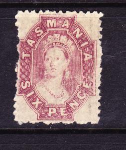 TASMANIA   1863-71  6d REDDISH  MAUVE  QV  MLH    SG 76