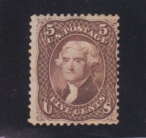 US 76 5c Jefferson Mint Fine Part OG H SCV $1,350