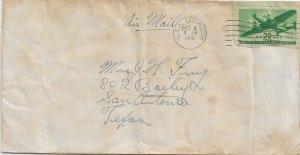 1941 USS Lexington CVA-2, Honolulu to San Antonio, TX dtd 4 Dec ... (N8025)