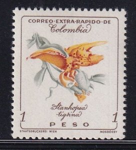 Colombia #C370 MNH 1960 flowers 1p Stanhopea . extra rapido