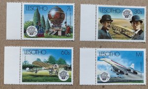 Lesotho 1983 Manned Flight,  MNH. Scott 403-406, CV $4.05. Balloons, Wright Bros