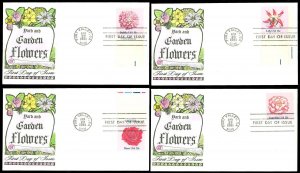 Sc #1876-79 18¢ Set/4 FDCs, YARD AND GARDENING WEEK, DRC Signed Limited Editions