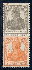 Germany Reich Scott # 97 + 98f, se-tenant, unused, S11a