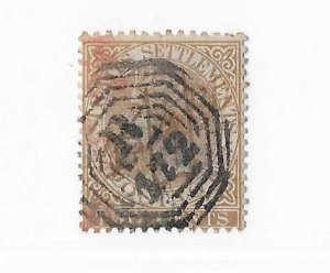 Straits Settlements Sc #10 2c brown  used VF