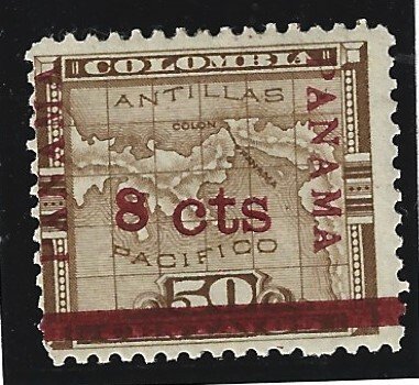 Canal Zone Scott #14 Used 50c Overprints & 8c Surcharged w/o CANAL ZONE