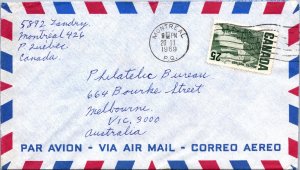 1969 - Montreal - Airmail to Australia - F36133