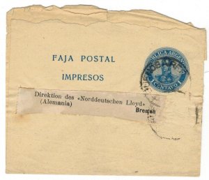 Argentina 1908 Wrapper Newspaper Wrap 1 Centavo Stamps General San Martin