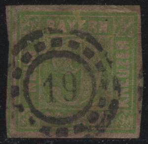 Bavaria 6 Numeral 19 Cancel