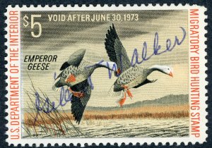 #RW39 – 1972 $5.00 Emperor Geese. Used.