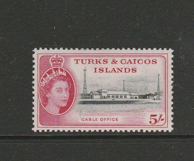 Turks & caicos islands 1957 5/- MM SG 249