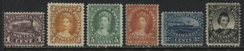 New Brunswick 1860-63 1 cent to 17 cents complete set unused no gum