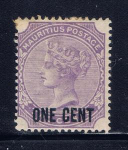 Mauritius 89 Lightly hinged 1893 surcharge issue