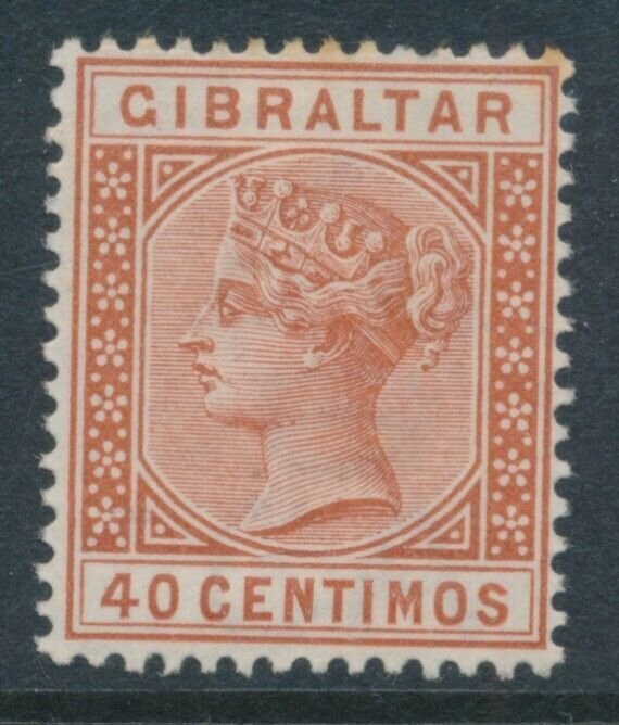 Gibraltar 1889 Spanish Currency 40 Centimos SG 27 MH Orange Brown