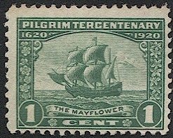 US 1920  Sc 548  1c green MLH  Fine - Mayflower Ship