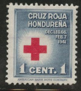 Honduras  Scott RA1  MH* 1941 red cross postal tax stamp