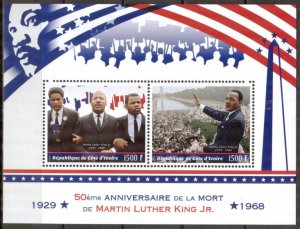 Ivory Coast 2018 Martin Luther King Politician Sheet MNH