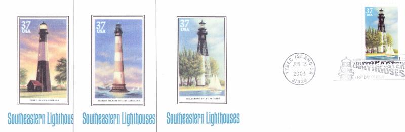 United States Southeastern Lighthouses 2003 complete FDC