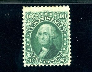 USAstamps Unused VF US 1861 Civil War Issue Washington Scott 68 OG MH Nice Color