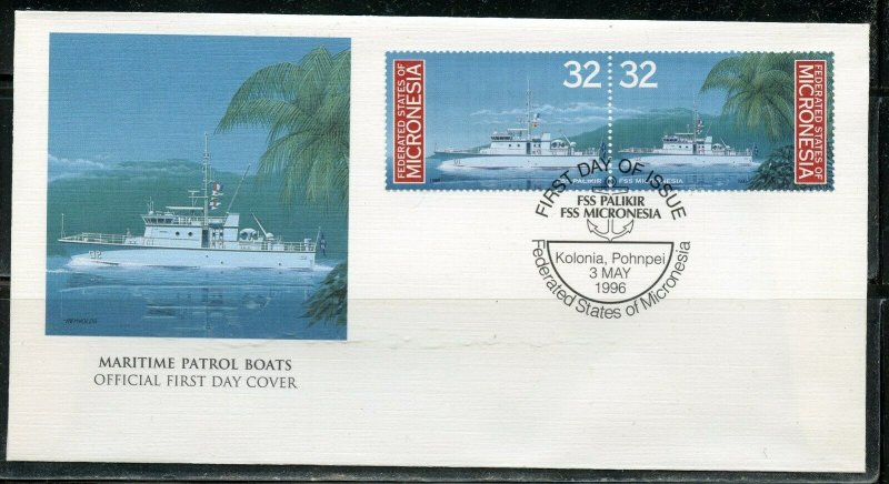 MARSHALL ISLANDS 1996 MARITIME PATROL BOATS SET FIRST DAY COVER 