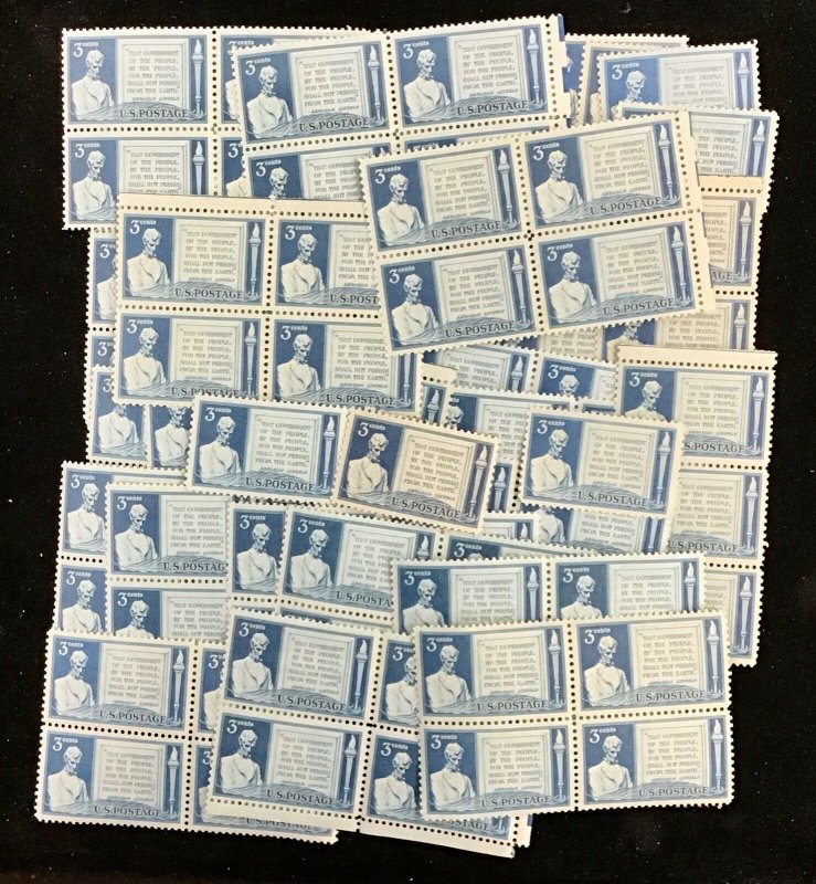 978  Gettysburg Address  MNH 100 3 cent stamps FV $3.00 Issued 1948