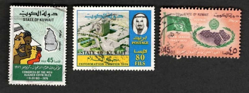 1970-78 Kuwait SCOTT #498 #672 #775 - (3) Assorted used stamps