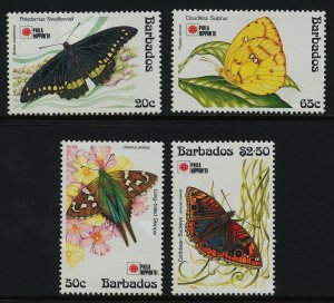 Barbados 807-11 MNH Butterflies, Volcano