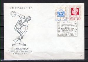 German Dem. Rep. Scott cat. 635-636. Modern Olympics issue. First day cover.