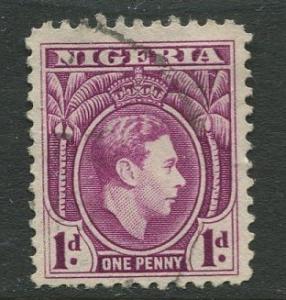 Nigeria -Scott 54 - KGVI Definitive -1938 - Used - Single 1p Stamp