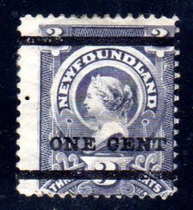 Newfoundland 1897 SC 75, VG, messy on back but no serious faults, cat. $85.00