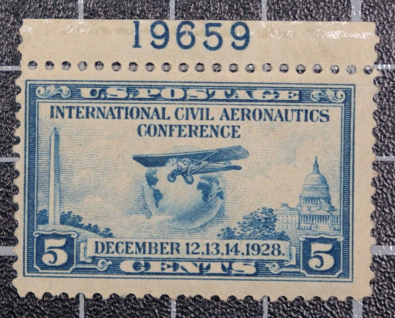  Scott 650 5 Cents Civil Aeronautics MNH Plate # Single 19659 SCV $7.00