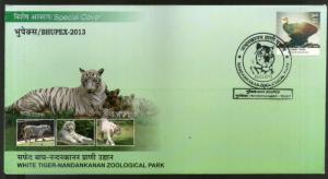 India 2013 White Tiger Nandankanan Zoological Park Wildlife Animal Sp. Cover ...