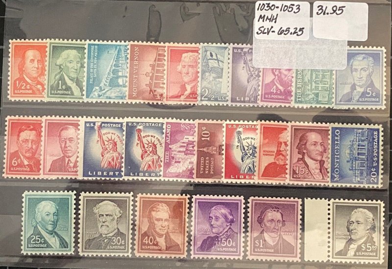 US Stamps - SC# 1030 - 1053 - MNH - SCV $65.25