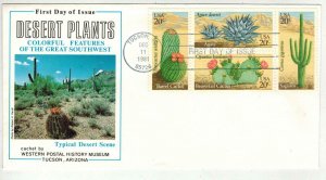 CACTUS PHOENIX ARIZONA BLOCK OF 4 STAMPS 1942/1945 Western Postal History Museim