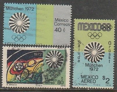 MEXICO 1047, C410-C411 Munich Olympic Games USED. F-VF. (255)