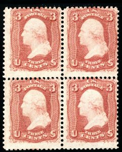 USAstamps Unused FVF US 1861 Civil War Issue Washington Block Scott 65 OG MNH