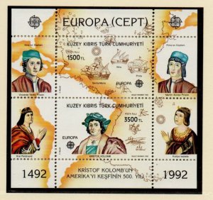 Northern Cyprus Sc 326 1992  Europa , Columbus, stamp sheet mint NH