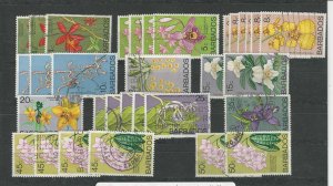 Barbados, Postage Stamp, #399//407 Dealers Stock Used Flowers (p)