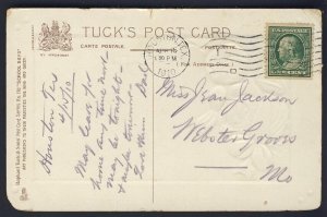 POSTAL HISTORY USA - Houston TX 1910 Webster MO GENEALOGY POSTCARD