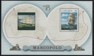 Australia 1998 MNH Sc 1631a 85c Marco Polo Sailing ship Joint Canada Sheet of 2