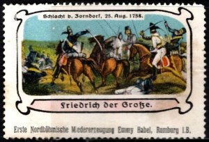 Vintage Germany Poster Stamp Frederick the Great Battle of Prague on May 6, 1757