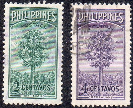 Philippines 540-41 - Used - Lauan Tree (1950) (cv $0.85)