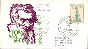 Italy 1974 FDC - Tommaseo / Airmail - Firenze - J8641