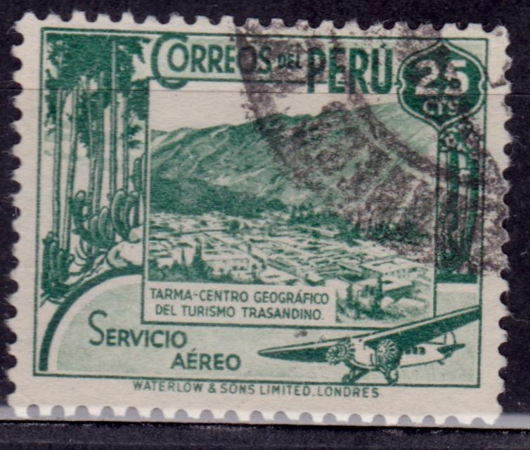 Peru, 1938, Airmail, View of Tarma, 25c, sc#C52, used